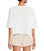 Free People FP Movement Crew Neck Short Sleeve Inspire Oversized Boxy Cropped Shirt