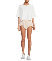 Free People FP Movement Crew Neck Short Sleeve Inspire Oversized Boxy Cropped Shirt