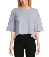 Free People FP Movement Crew Neck Short Sleeve Inspire Oversized Boxy Cropped Shirt