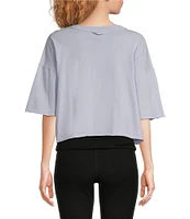 Free People FP Movement Crew Neck Short Sleeve Inspire Oversized Boxy Cropped Shirt