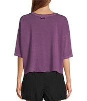 Free People FP Movement Crew Neck Short Sleeve Inspire Oversized Boxy Cropped Shirt