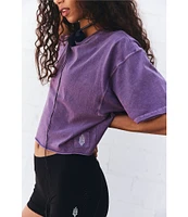 Free People FP Movement Crew Neck Short Sleeve Inspire Oversized Boxy Cropped Shirt