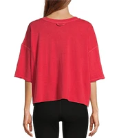 Free People FP Movement Crew Neck Short Sleeve Inspire Oversized Boxy Cropped Shirt