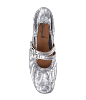 Free People Gemini Leather Buckle Ballet Flats