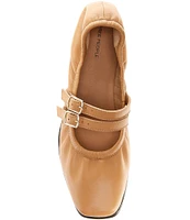 Free People Gemini Leather Buckle Ballet Flats