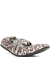 Free People Gemini Suede Leopard Print Buckle Ballet Flats