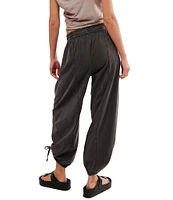 Free People Hadley Poplin Mid Rise Tie Front Drawstring Parachute Ankle Pant