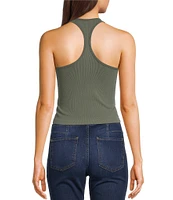 Free People Hayley Crew Neck Racerback Knit Sleeveless Tank
