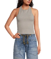 Free People Hayley Crew Neck Racerback Knit Sleeveless Tank