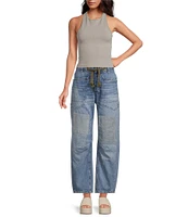 Free People Hayley Crew Neck Racerback Knit Sleeveless Tank