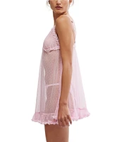 Free People Heart to Heart Sheer Dotted Mesh Chemise