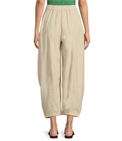 Free People High Road Pull On Barrel Mid Rise Linen Pants