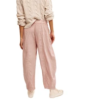 Free People High Road Pull On Barrel Mid Rise Linen Pants