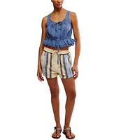 Free People Kalli Yarn-Dyed Stripe Pull-On Shorts