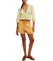 Free People Kalli Yarn-Dyed Stripe Pull-On Shorts