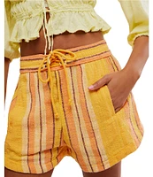 Free People Kalli Yarn-Dyed Stripe Pull-On Shorts