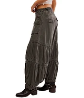 Free People Last Word Soft Cotton Low Rise Cargo Pocket Parachute Pants