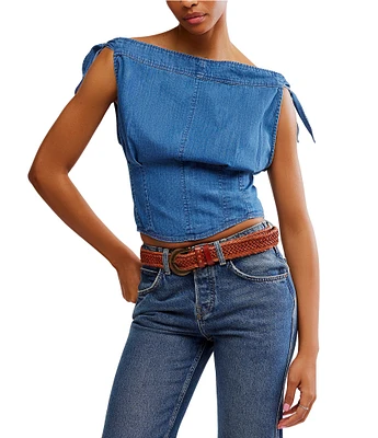 Free People Louie Boatneck Tie Sleeveless Top
