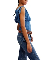 Free People Louie Boatneck Tie Sleeveless Top
