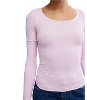 Free People Love Letter Scoop Neck Long Sleeve Top