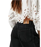 Free People We The Free Good Luck Mid-Rise Wide Leg Barrel Jeans