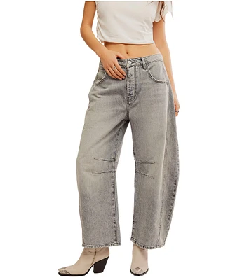 Free People We The Free Good Luck Mid-Rise Wide Leg Barrel Jeans