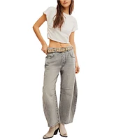 Free People We The Free Good Luck Mid-Rise Wide Leg Barrel Jeans