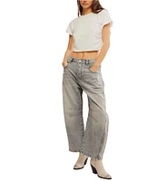 Free People We The Free Good Luck Mid-Rise Wide Leg Barrel Jeans