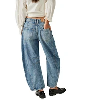 Free People We The Free Good Luck Mid-Rise Wide Leg Barrel Jeans