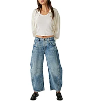 Free People We The Free Good Luck Mid-Rise Wide Leg Barrel Jeans