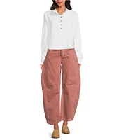 Free People We The Free Good Luck Mid Rise Cropped Barrel Jeans