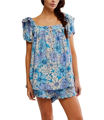 Free People Maggy Mae Floral Print Coordinating Short Set