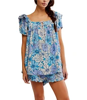 Free People Maggy Mae Floral Print Coordinating Short Set