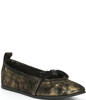 Free People Mania Bow Distressed Leather Ballet Flats