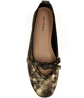 Free People Mania Bow Distressed Leather Ballet Flats