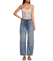 Free People Moxie Low Rise Pull-On Barrel Jeans