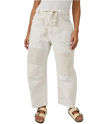 Free People Moxie Low Slung Pull-On Barrel Jeans