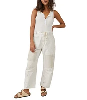 Free People Moxie Low Slung Pull-On Barrel Jeans