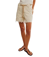 Free People Moxie Rigid Drawcord Waist Barrel Jean Shorts