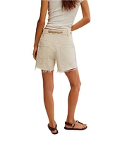 Free People Moxie Rigid Drawcord Waist Barrel Jean Shorts