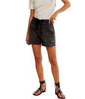 Free People Moxie Rigid Drawcord Waist Barrel Jean Shorts