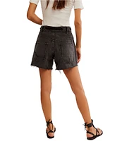 Free People Moxie Rigid Drawcord Waist Barrel Jean Shorts