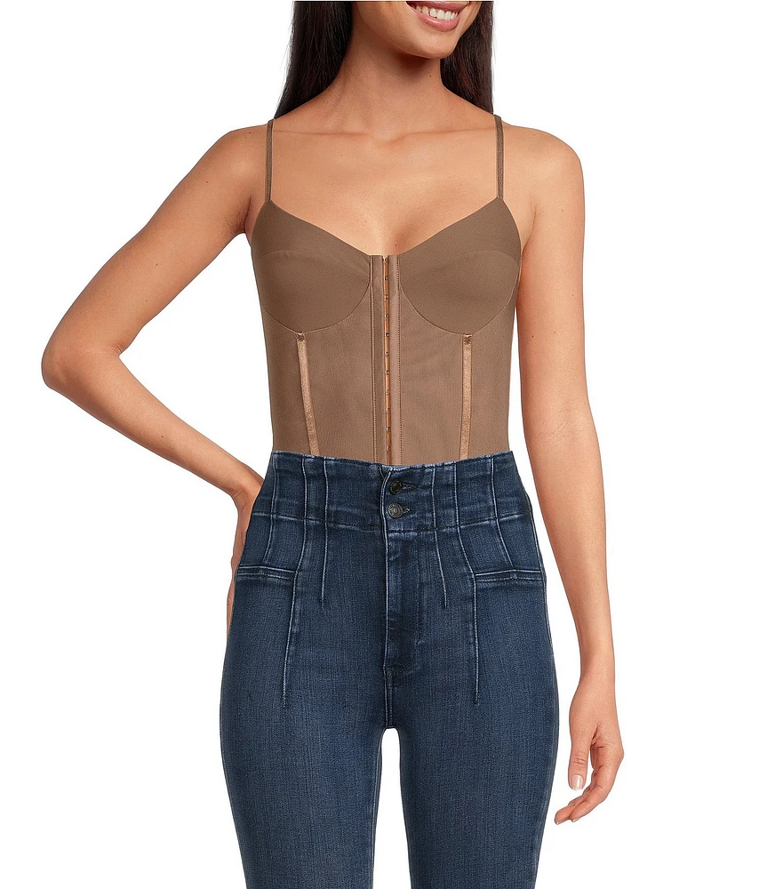 Free People Night Rhythm Corset Bodysuit