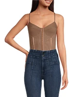 Free People Night Rhythm Corset Bodysuit