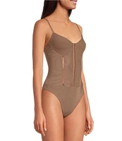 Free People Night Rhythm Corset Bodysuit