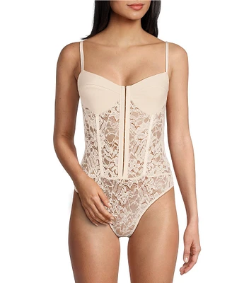 Free People Night Rhythm Lace Corset Bodysuit