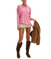 Free People Nina Crew Neck Long Sleeve Tee