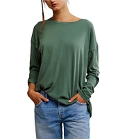 Free People Nina Crew Neck Long Sleeve Tee