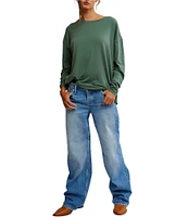 Free People Nina Crew Neck Long Sleeve Tee