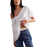 Free People Nina V-Neck Short Sleeve Tee
